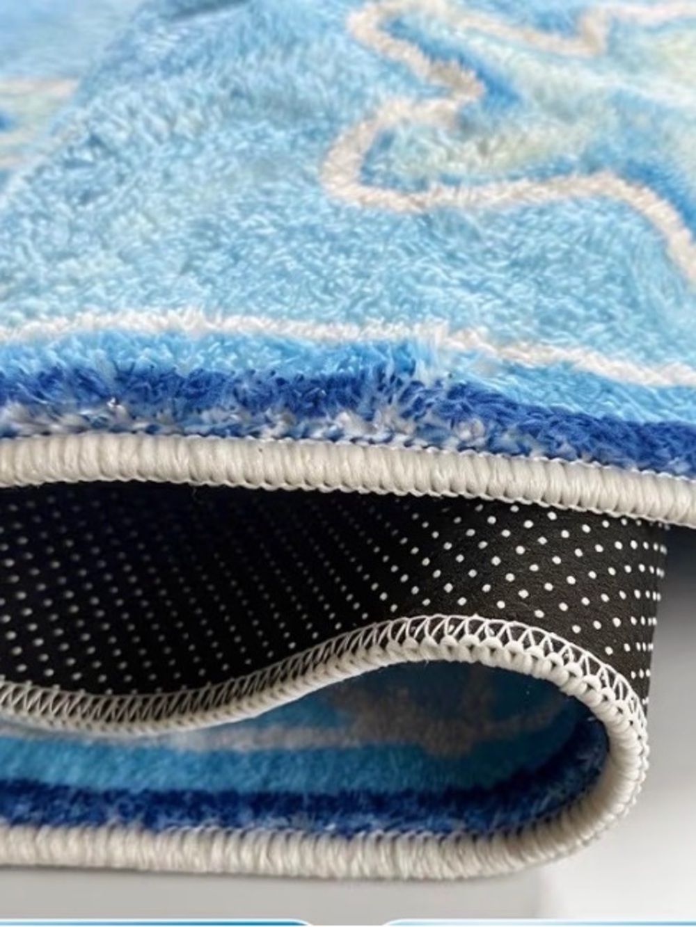 Blue Fish Pattern Mat - Plush Tuna Themed Rug - Picture 4 of 4